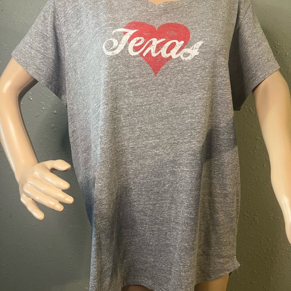 Home Free Texas Heart T Shirt Short Sleeve Grey XL country vacation travel